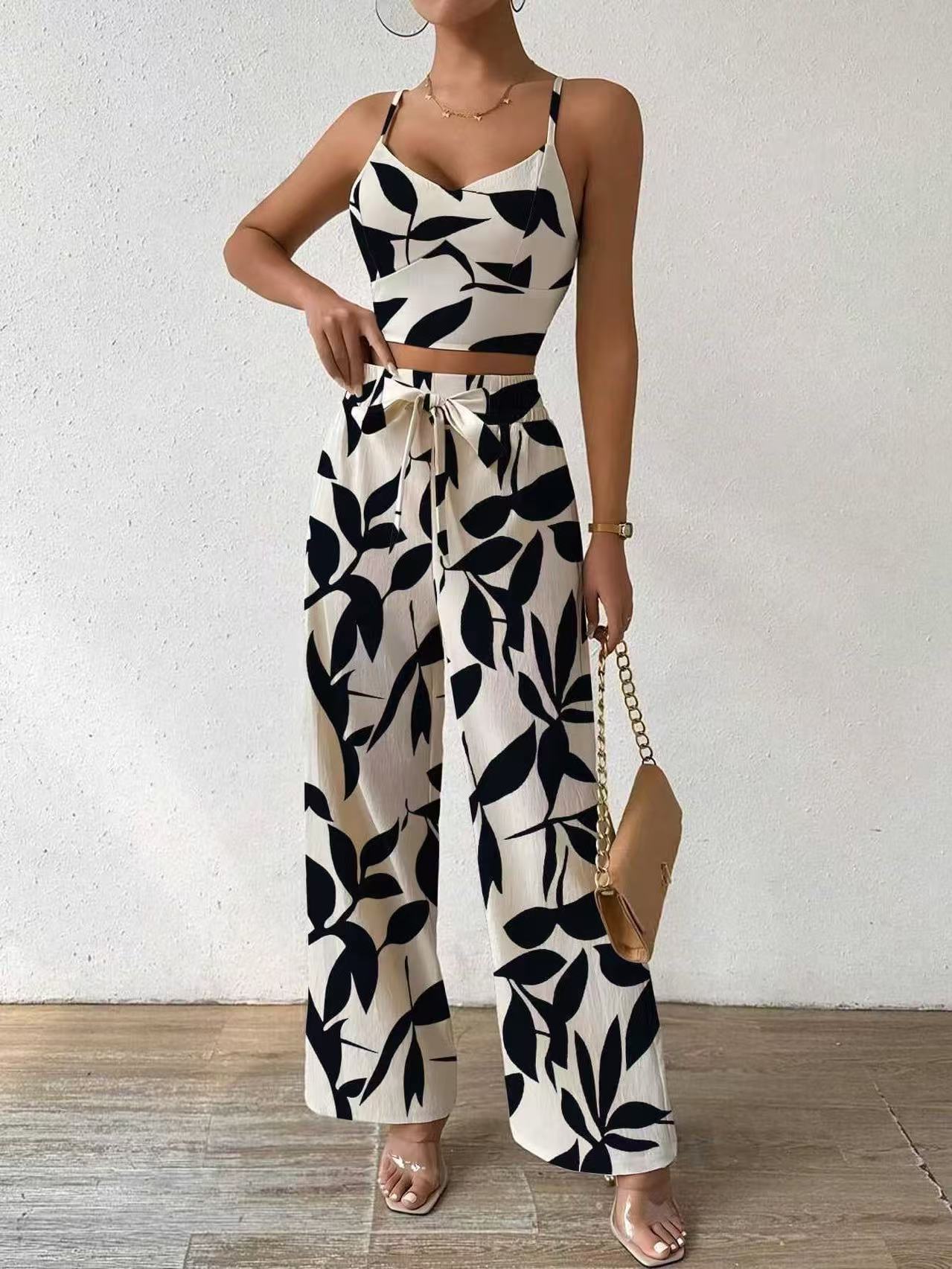 Printed Spandex Straight Type Suit
