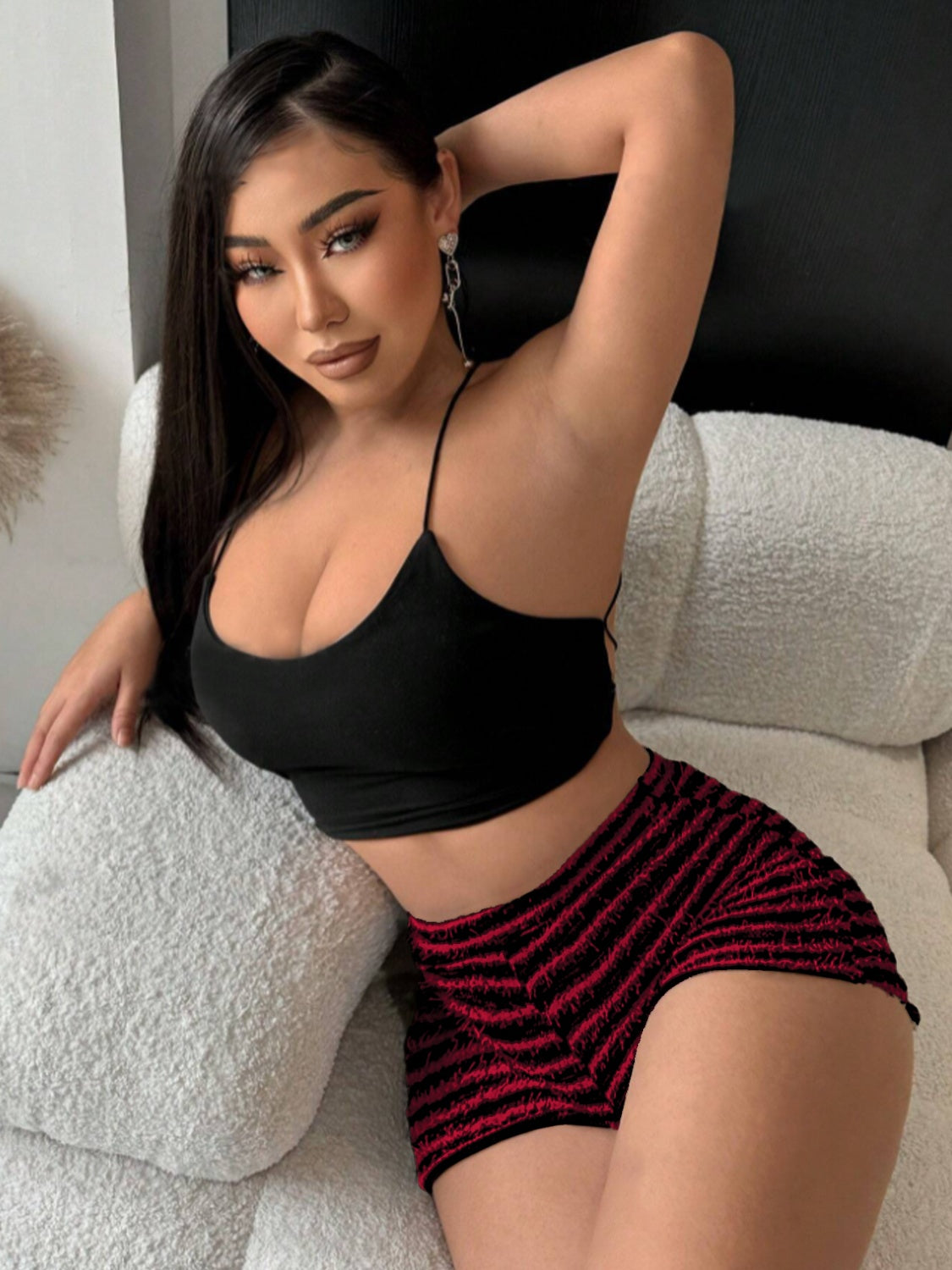 Striped High Waist Shorts - Siennasass