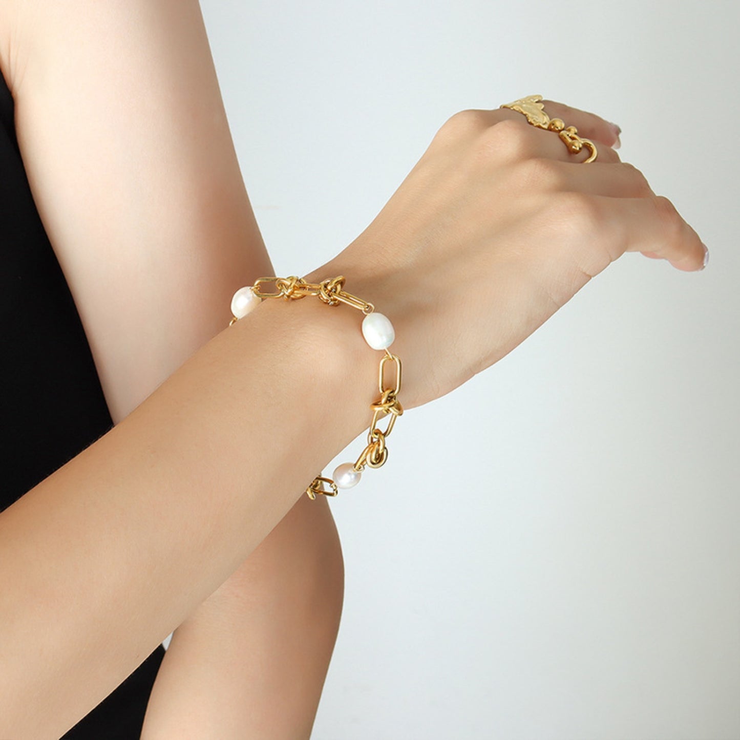 Freshwater Pearl Titanium Steel Bracelet - Siennasass