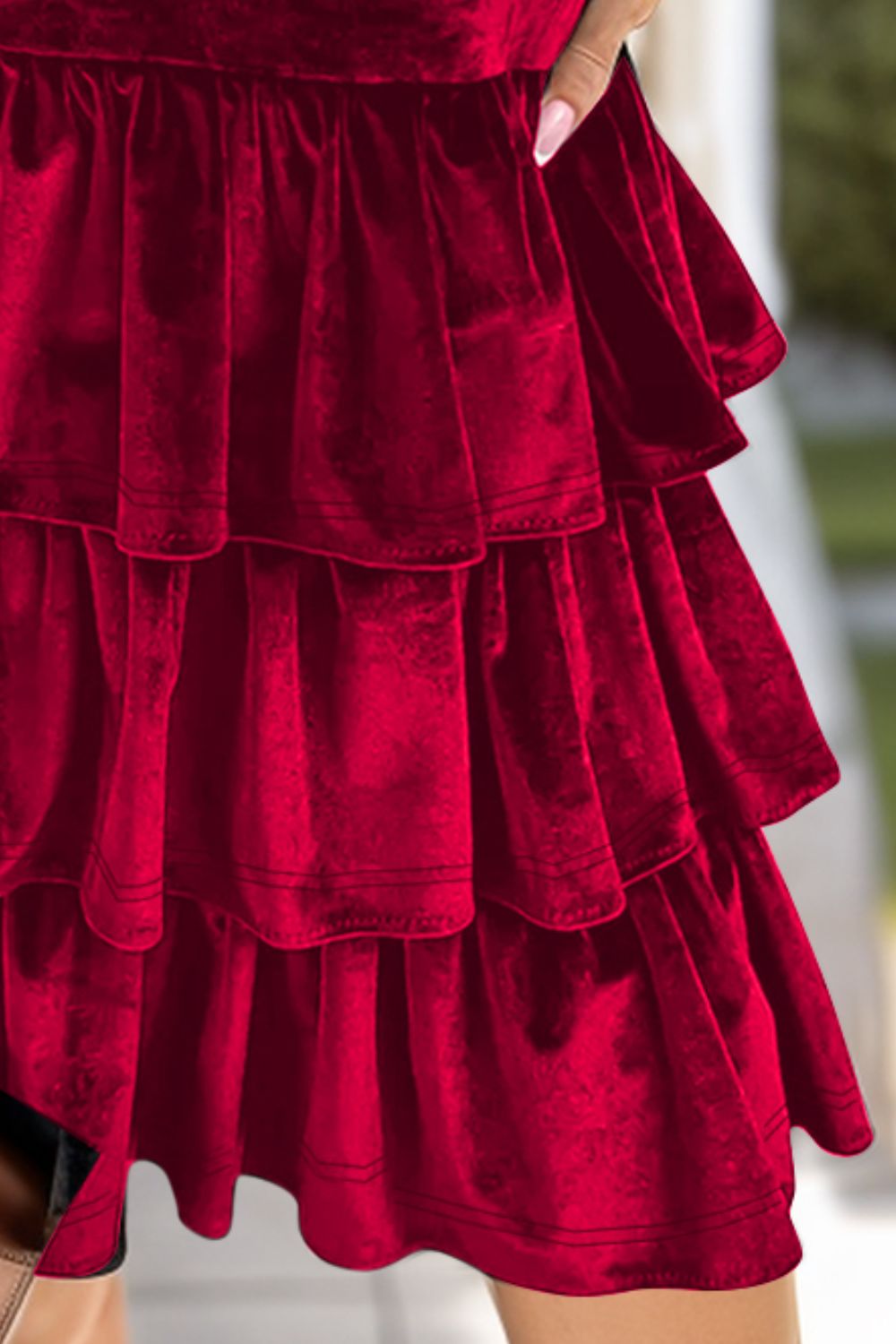 Ruffled Layered Long Sleeve Mini Dress - Siennasass