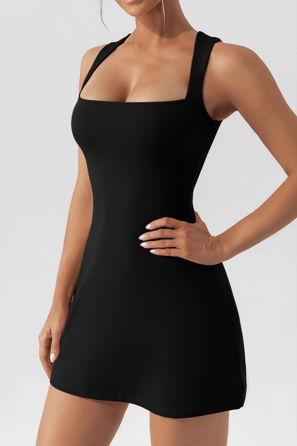 Square Neck Sleeveless Mini Dress - Siennasass