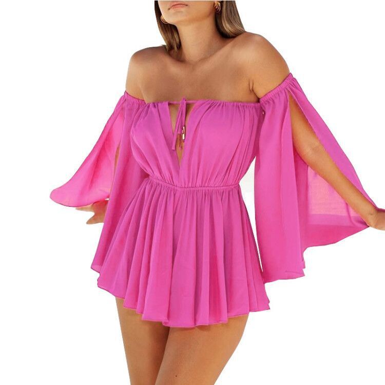 Lässiges Outdoor-Kleid mit hoher Taille und Tube-Top