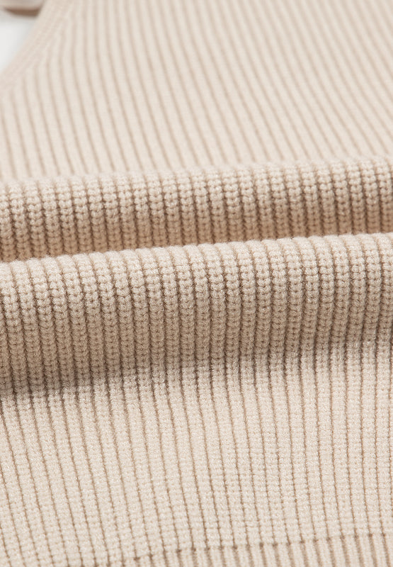 Langärmliger Pullover mit V-Ausschnitt und Bindeband hinten