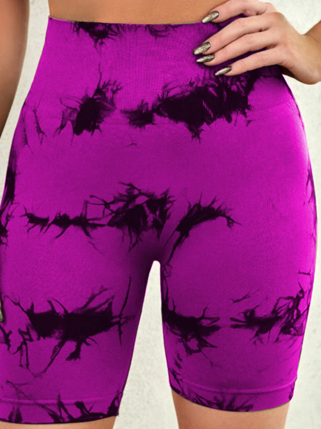 Tie-Dye High Waist Active Shorts - Siennasass