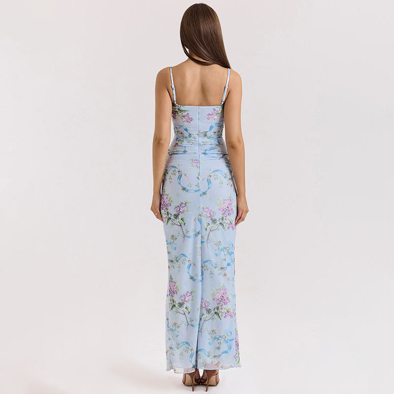 Sling Floral Waist Lace Dress