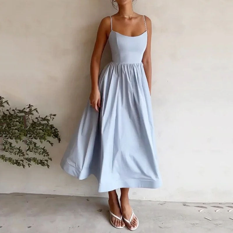Printing Fresh Sweet Sexy Suspender Dress