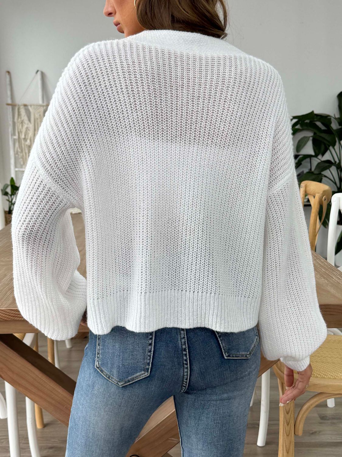 V-Neck Button Up Long Sleeve Cardigan - Siennasass