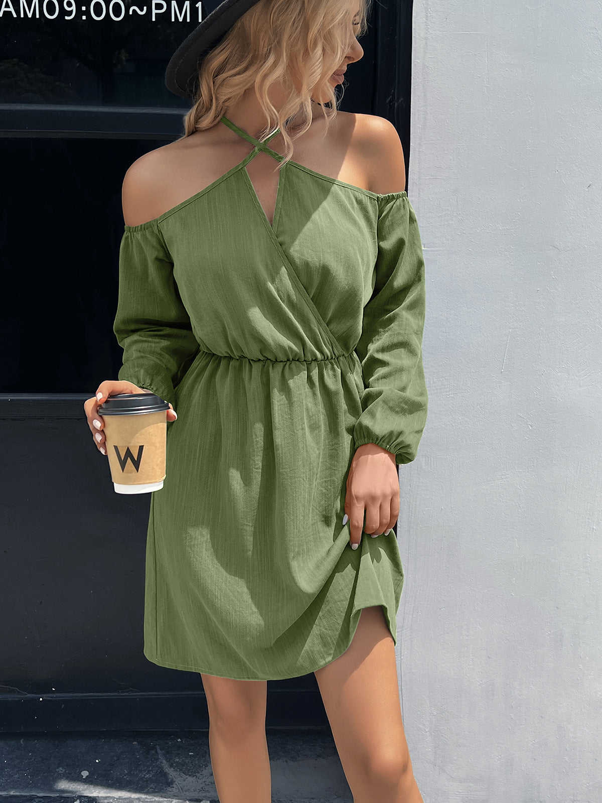 Ivy Lane Cold-Shoulder Crisscross Mini Dress - Siennasass