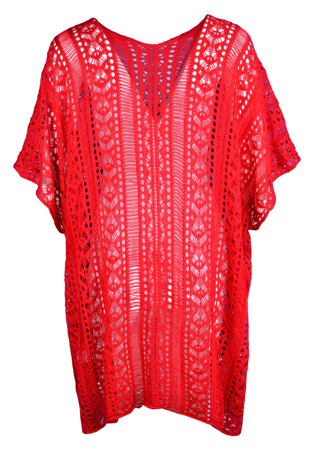 Cutout V-Neck Cover-Up with Tassel - Siennasass
