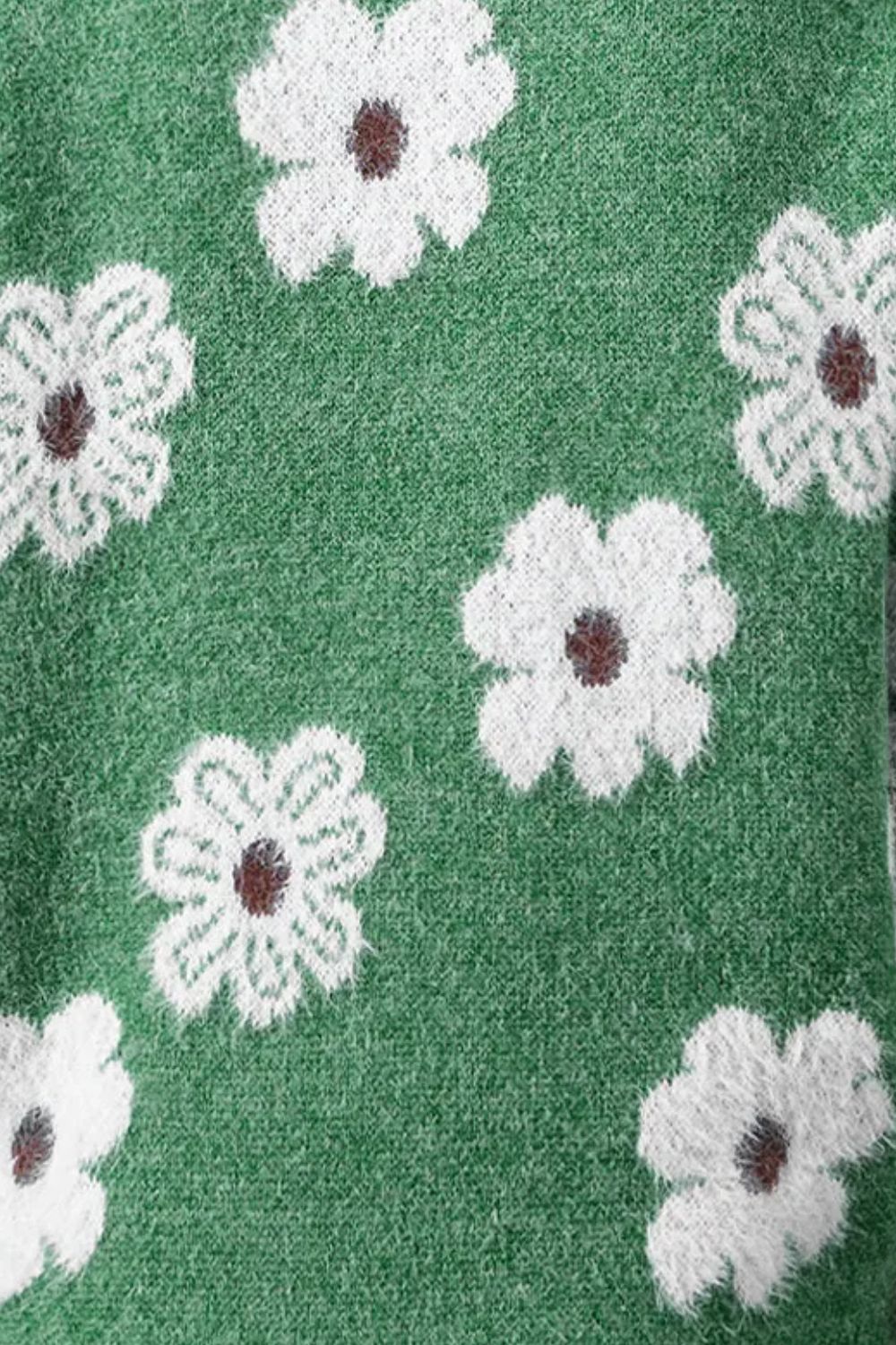 Flower Half Zip Long Sleeve Sweater - Siennasass