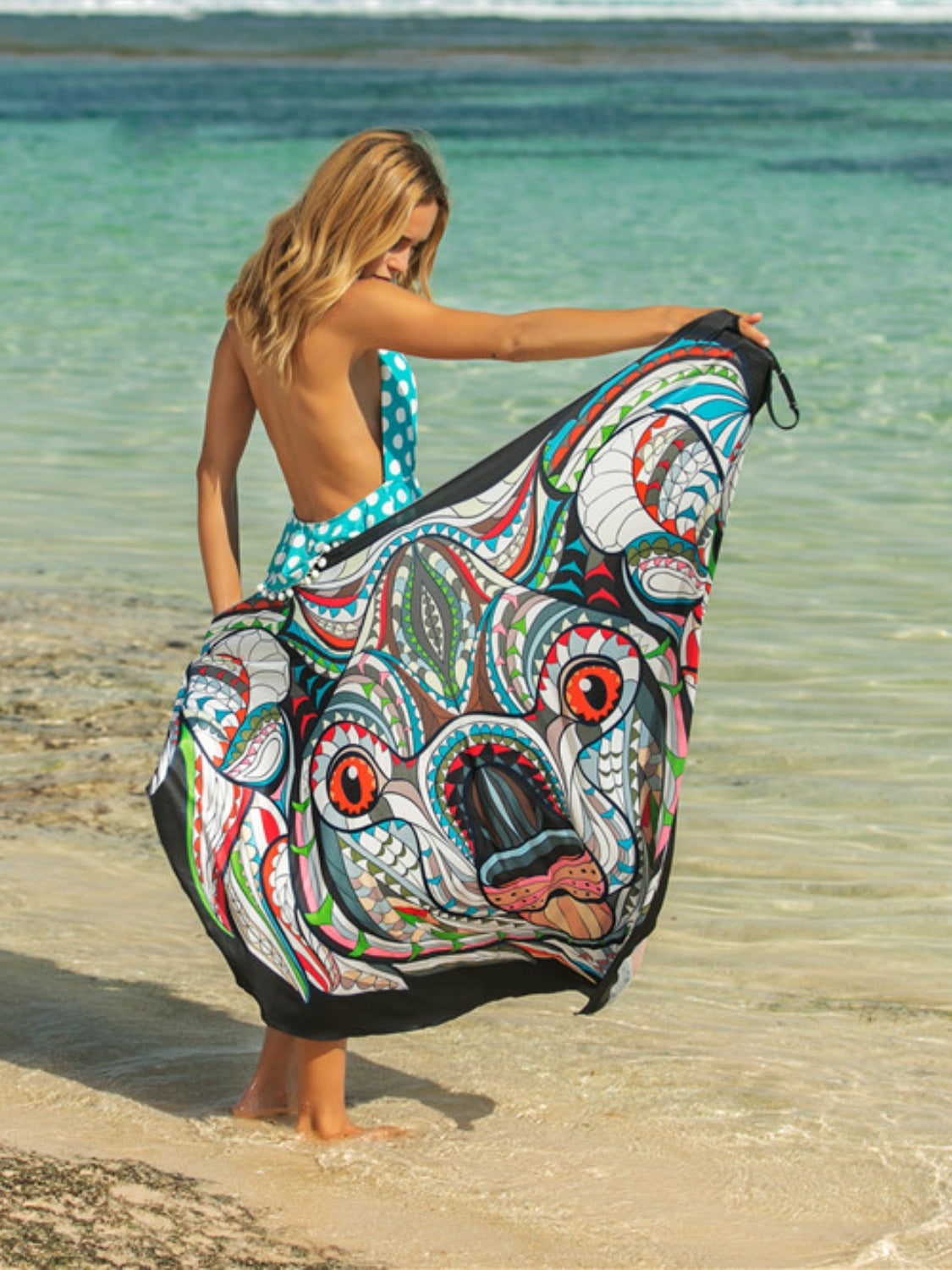 Printed Spaghetti Strap Cover Up - Siennasass