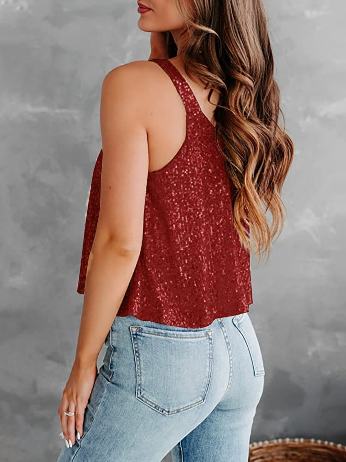Sequin Scoop Neck Tank - Siennasass