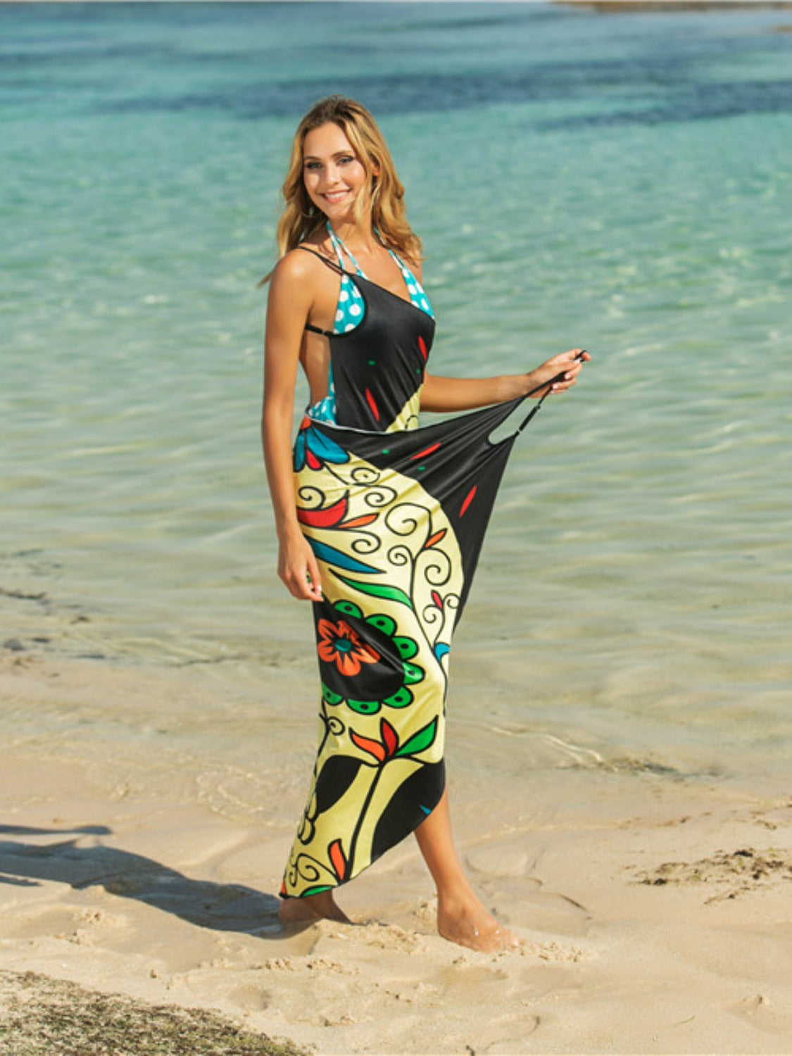 Printed Spaghetti Strap Cover Up - Siennasass