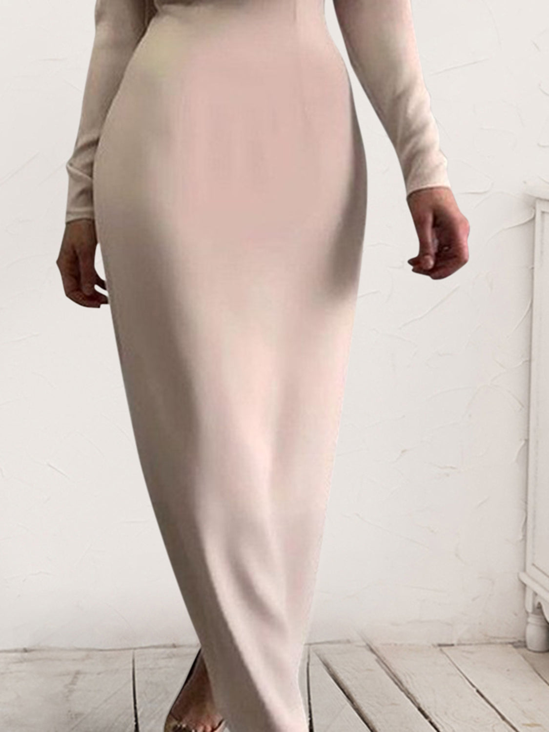 Ruched Turtleneck Long Sleeve Dress - Siennasass