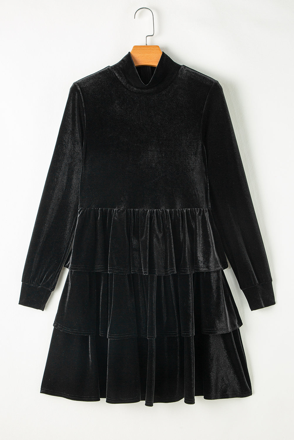 Ruffled Layered Long Sleeve Mini Dress - Siennasass