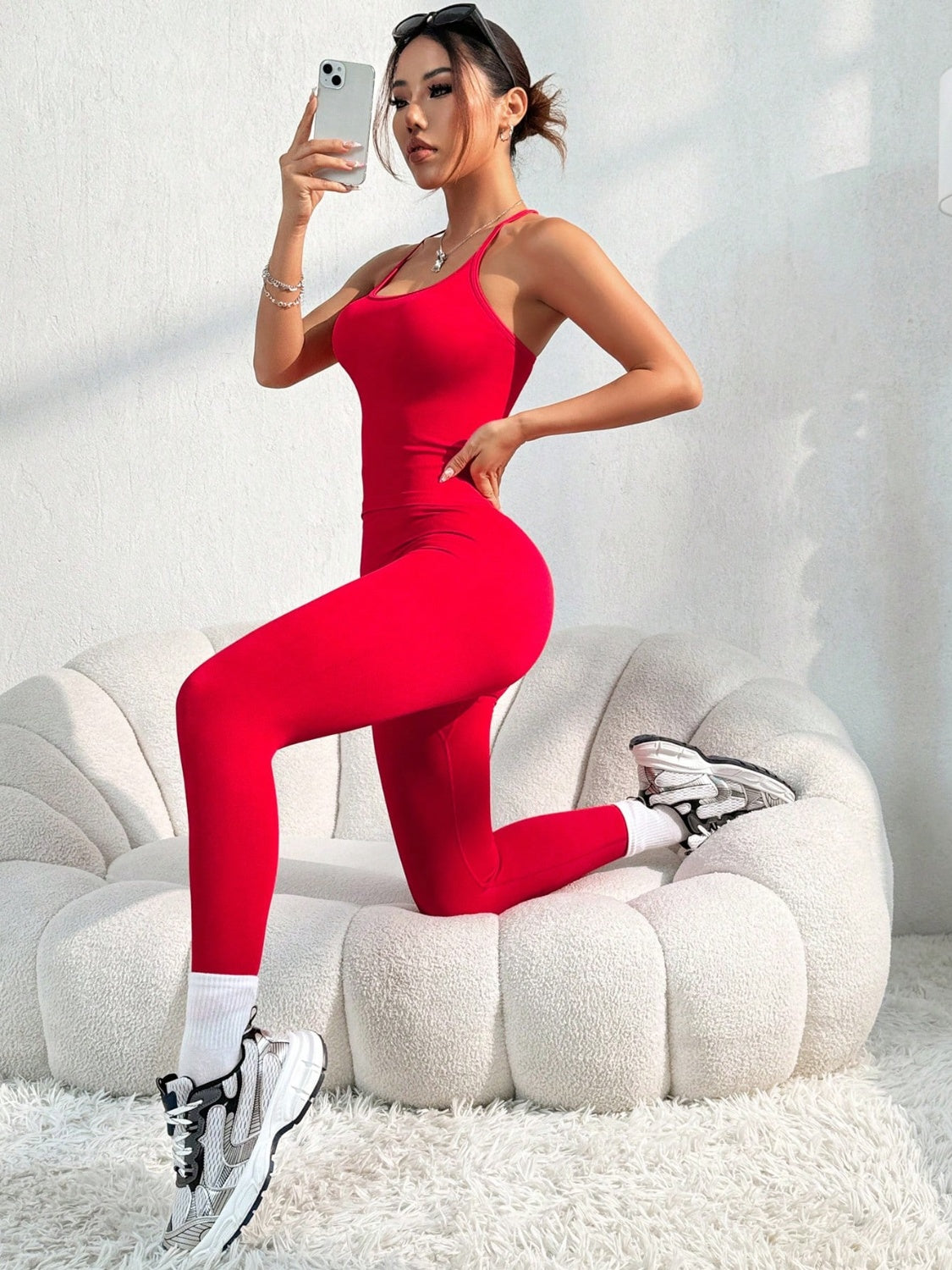 Scoop Neck Top and Pants Active Set - Siennasass