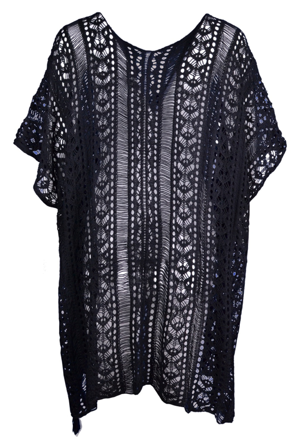Cutout V-Neck Cover-Up with Tassel - Siennasass