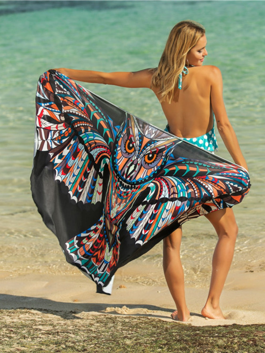 Printed Spaghetti Strap Cover Up - Siennasass