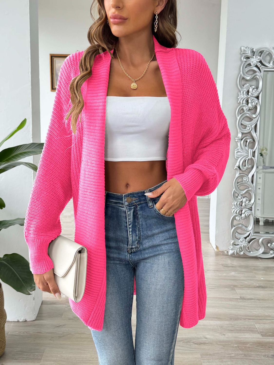 Open Front Long Sleeve Cardigan - Siennasass