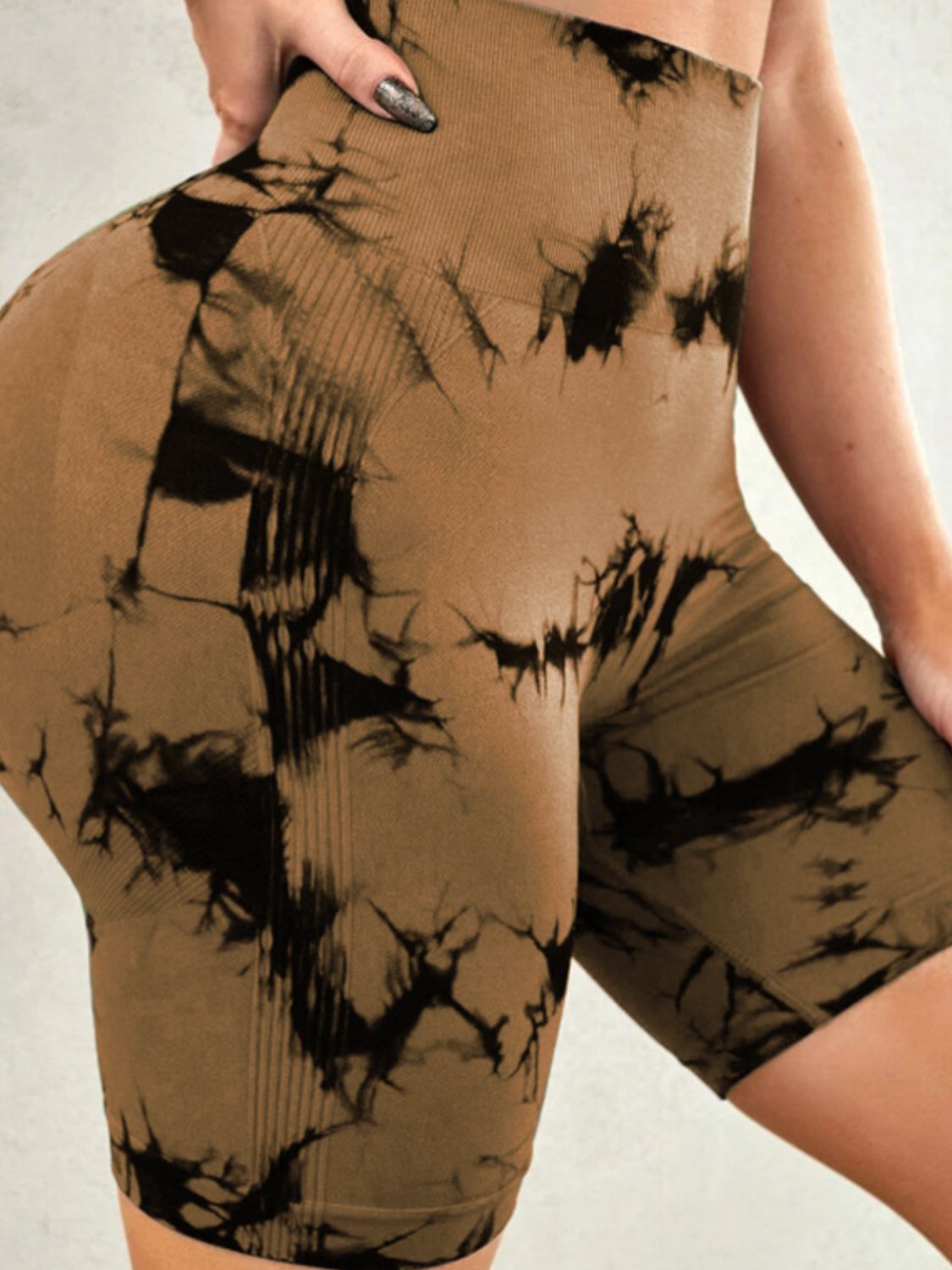 Tie-Dye High Waist Active Shorts - Siennasass