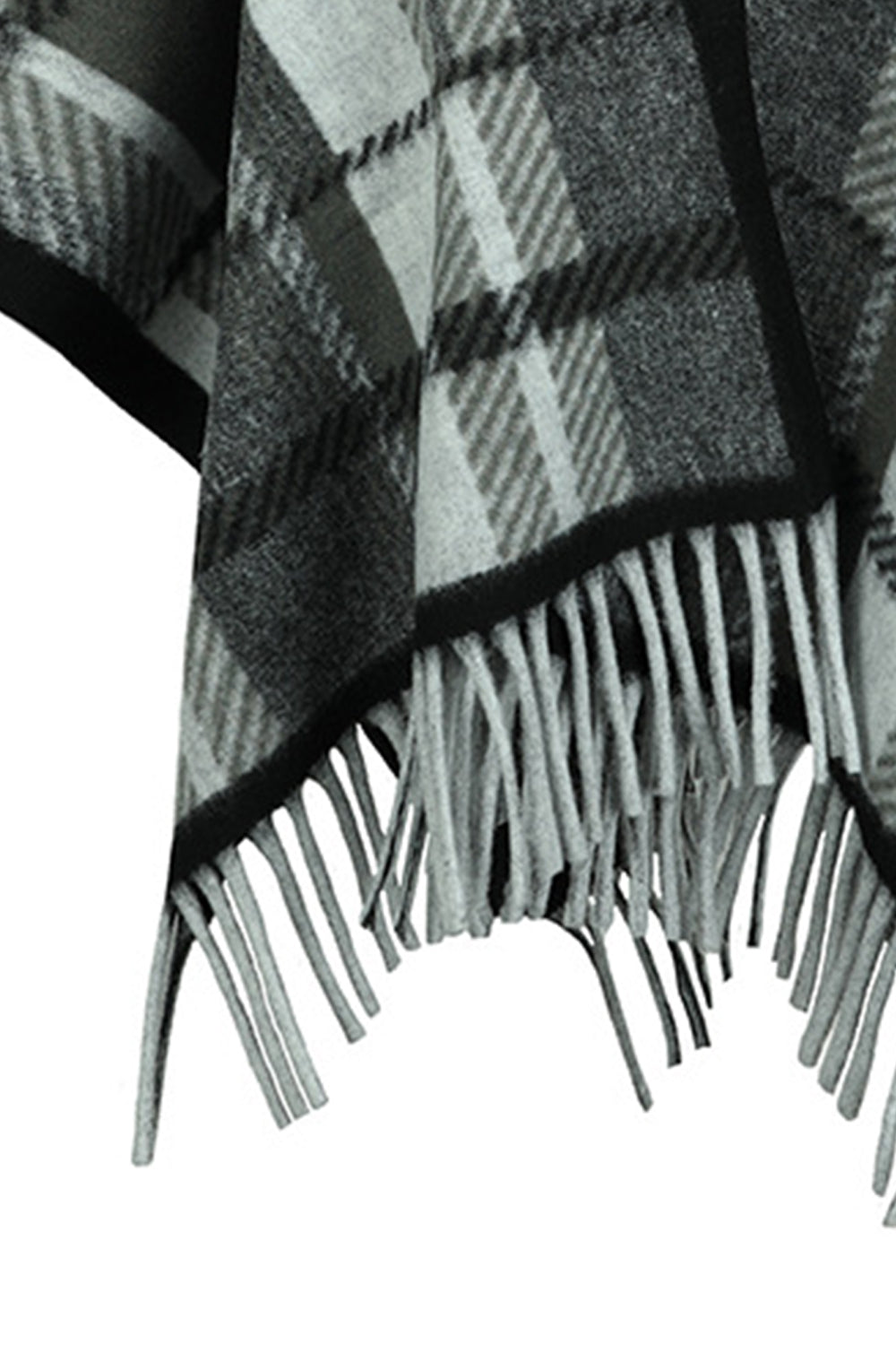 Cloak Sleeve Fringe Detail Poncho - Siennasass