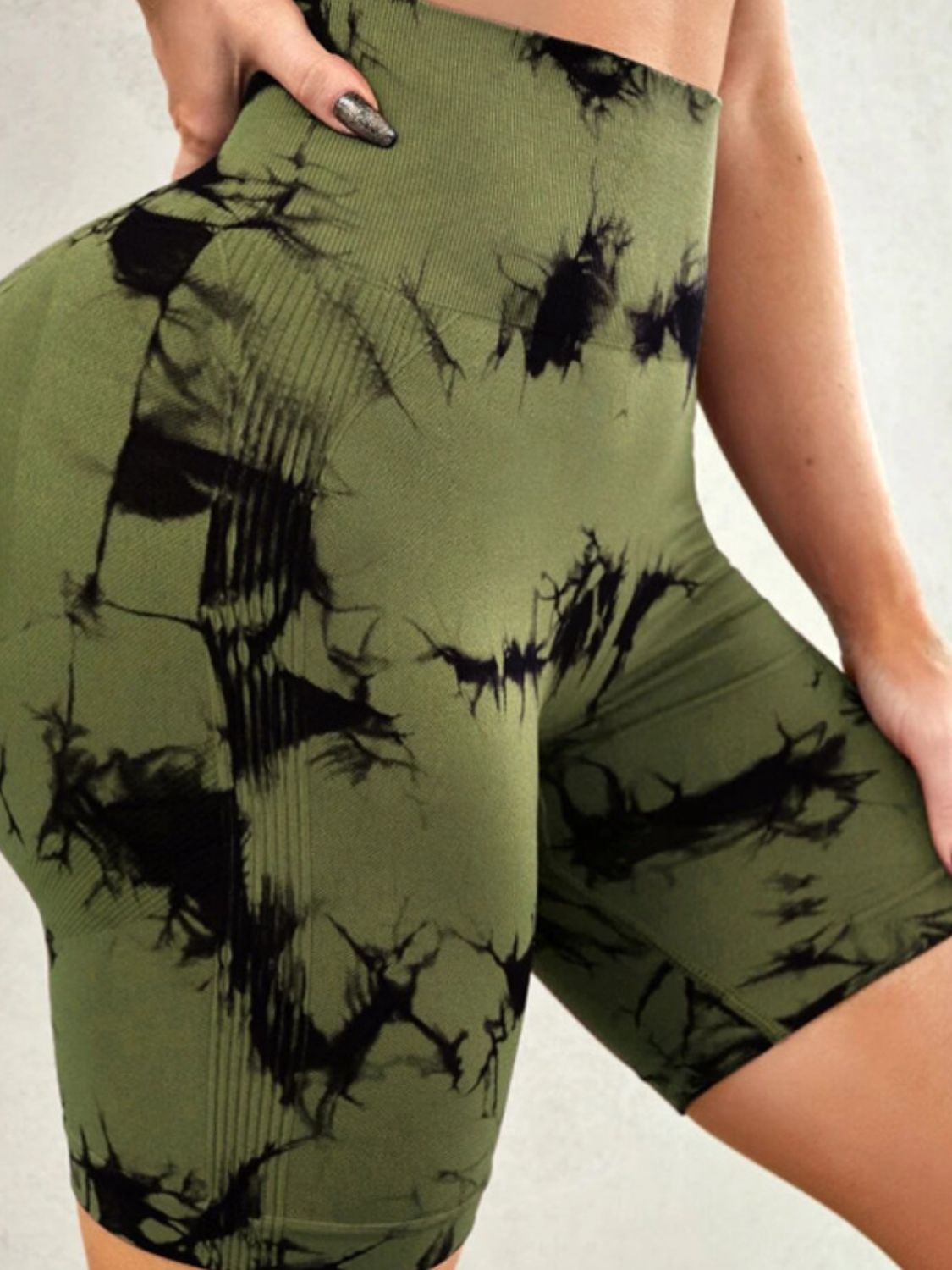 Tie-Dye High Waist Active Shorts - Siennasass