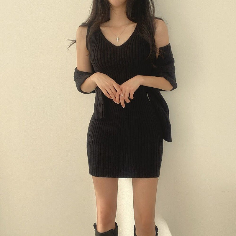 Sweater Cardigan Blouse Slim Vest Dress - Siennasass