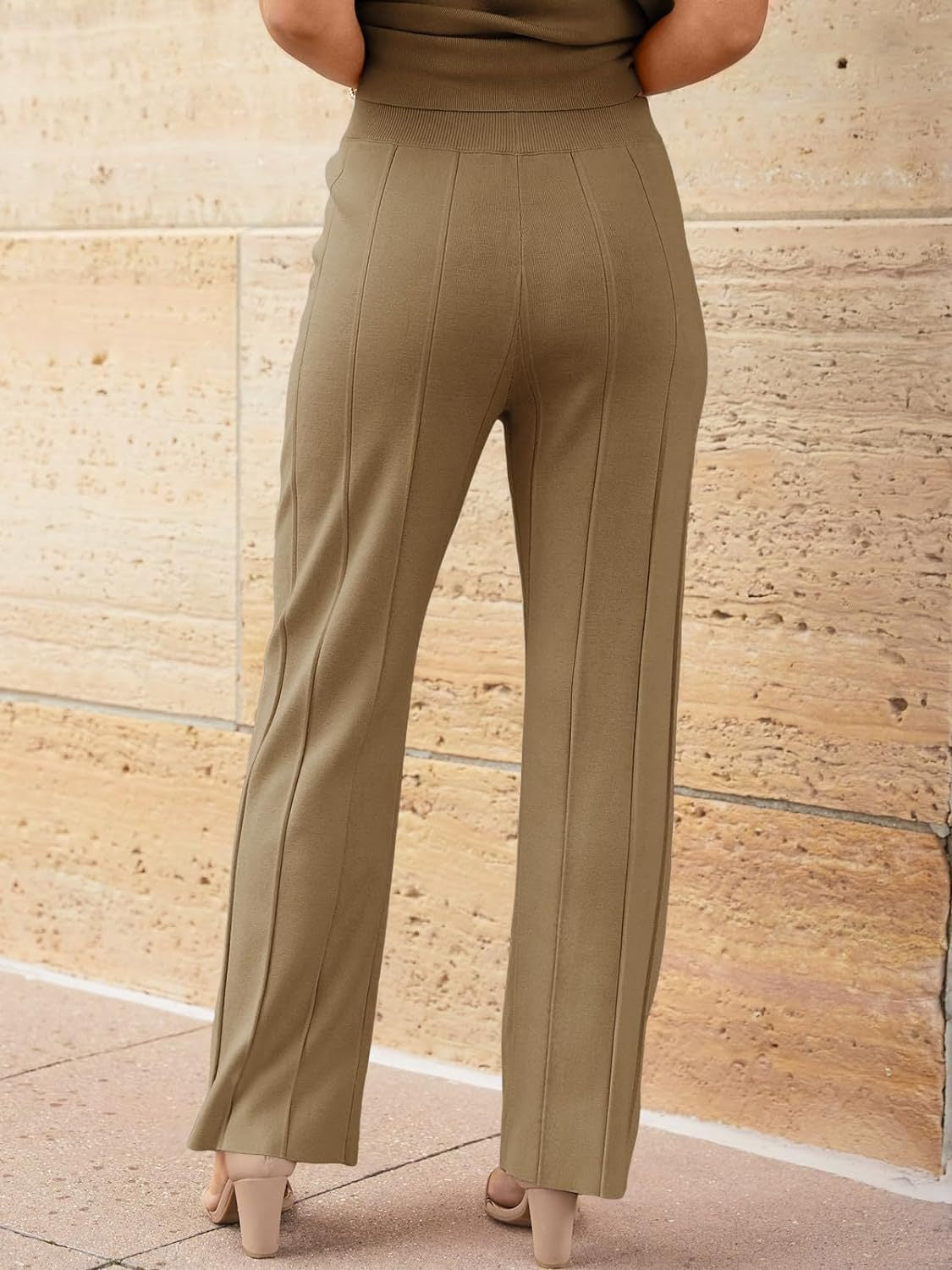 Round Neck Cap Sleeve Top and Pants Knit Set - Siennasass