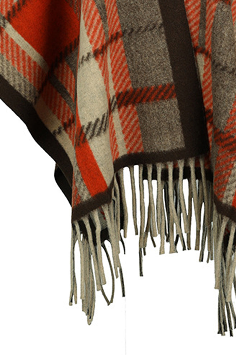 Cloak Sleeve Fringe Detail Poncho - Siennasass