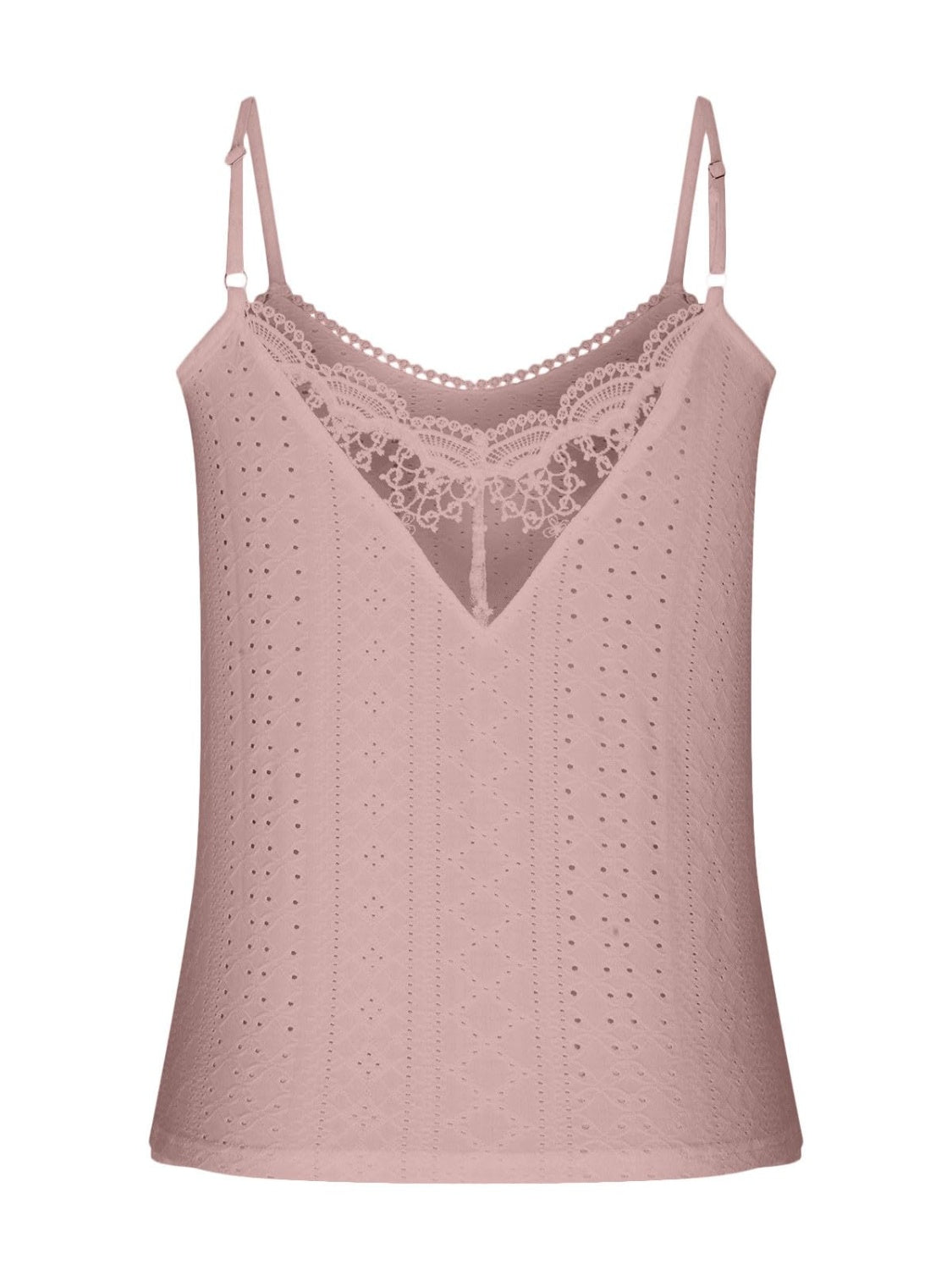 Eyelet Lace Detail V-Neck Cami - Siennasass
