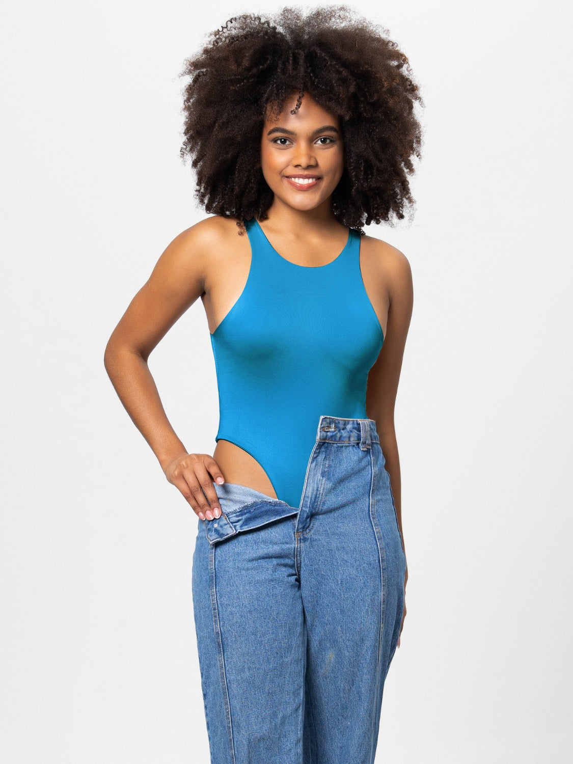 Full Size Round Neck Wide Strap Bodysuit - Siennasass
