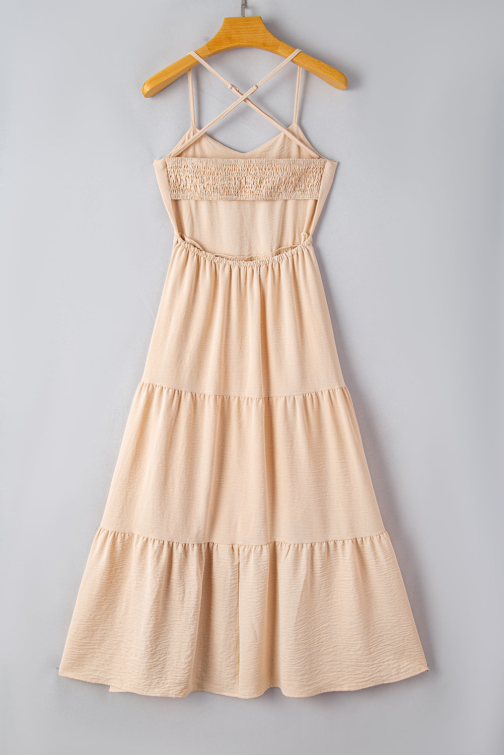 Tiered Crisscross Spaghetti Strap Dress - Siennasass