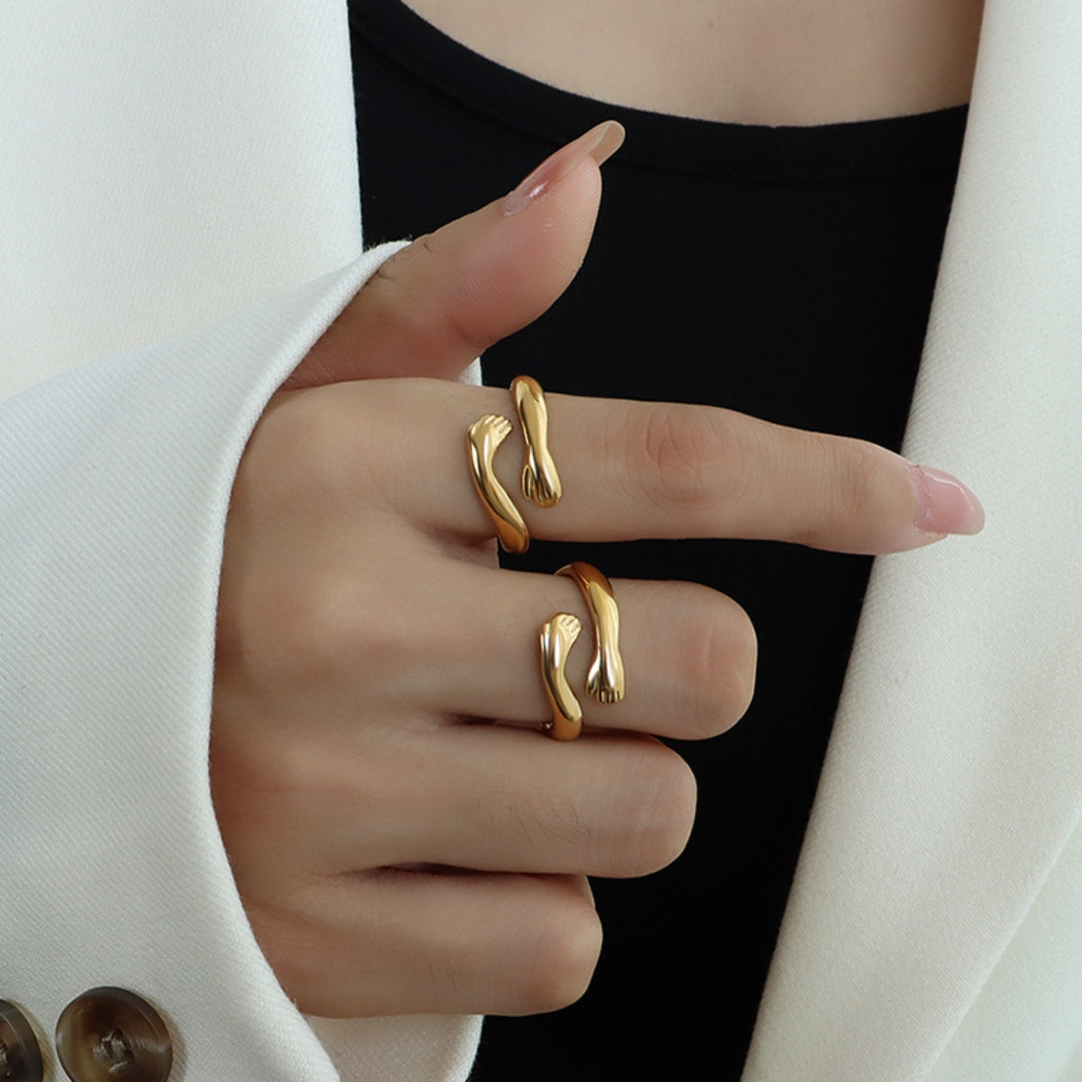 Titanium Steel Hug Bypass Ring - Siennasass