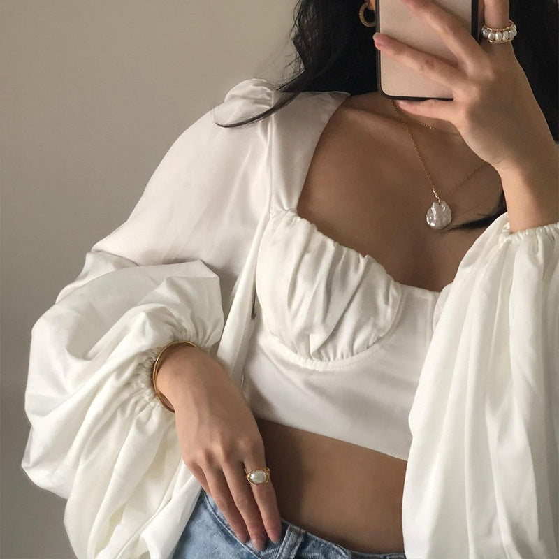 Square Neck Lantern Sleeve