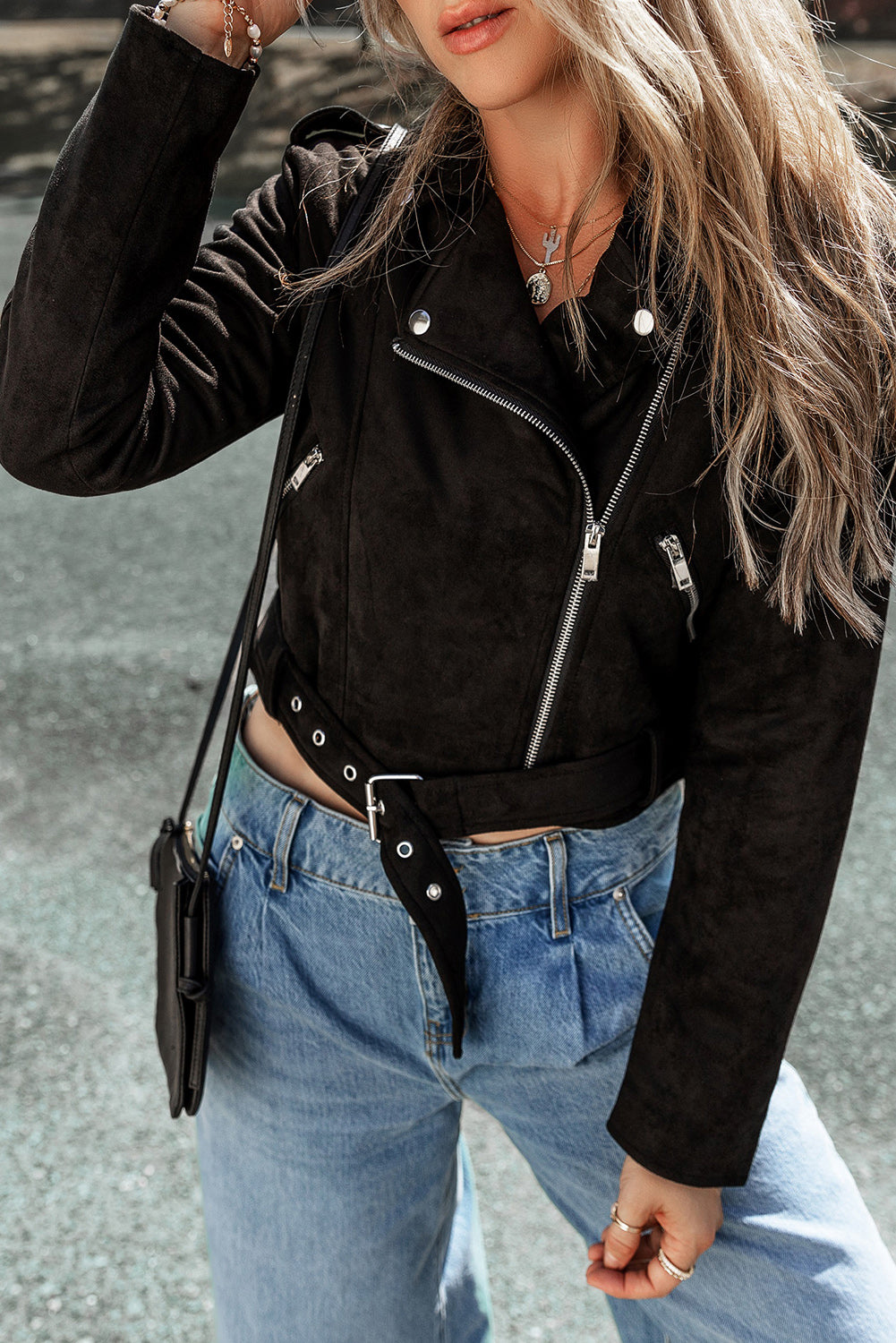 Zip Up Collared Neck Jacket - Siennasass