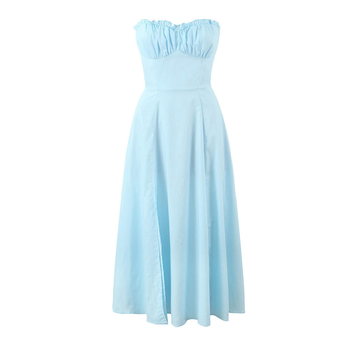 Sleeveless Split Tube Top Dress Sling Top Suit