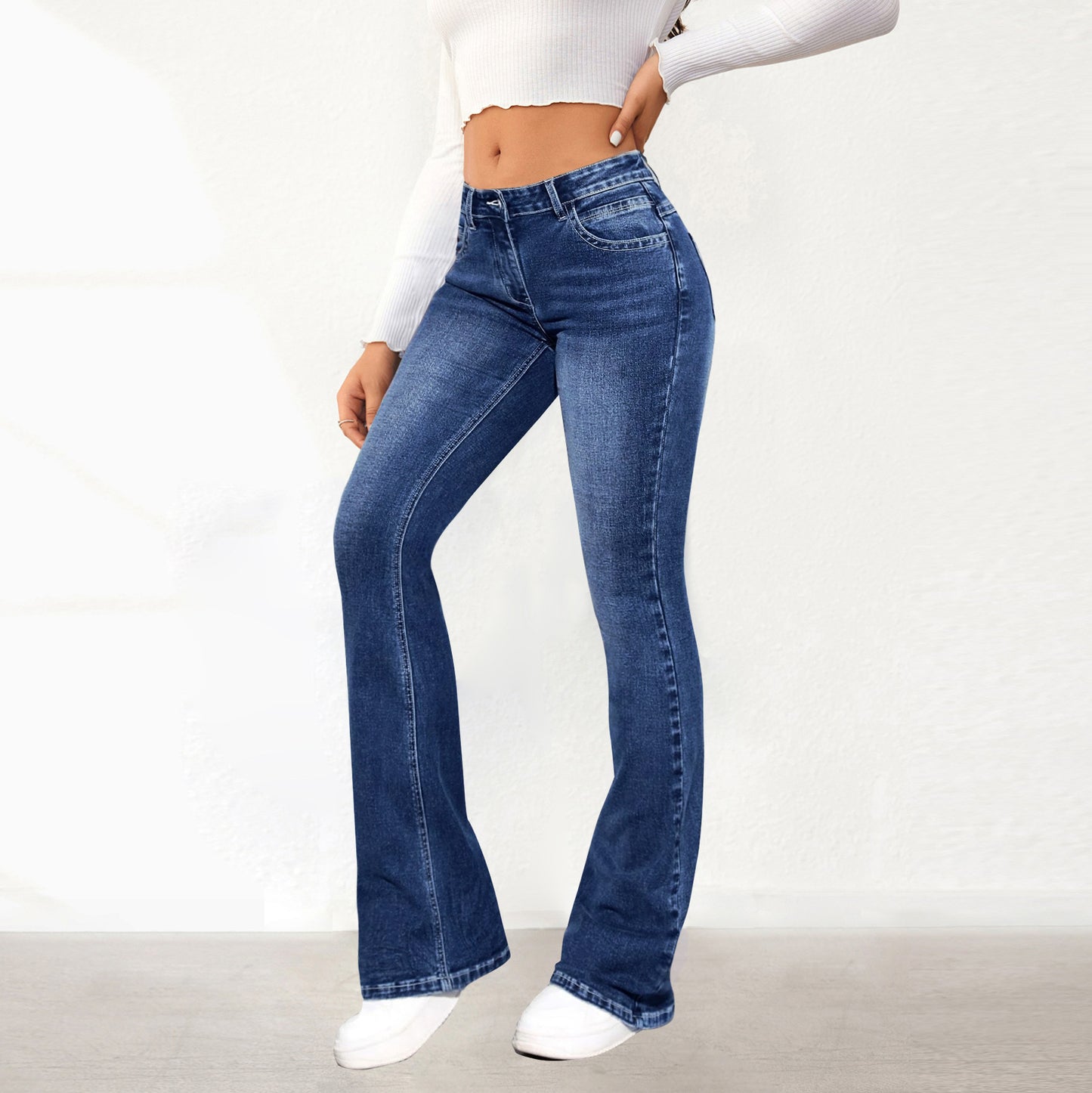 Stretch Pants Denim Retro Washed