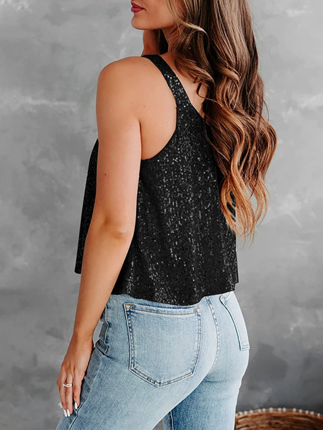 Sequin Scoop Neck Tank - Siennasass