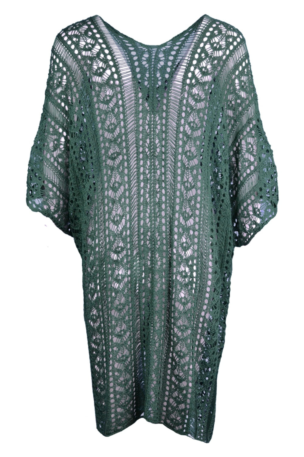 Cutout V-Neck Cover-Up with Tassel - Siennasass