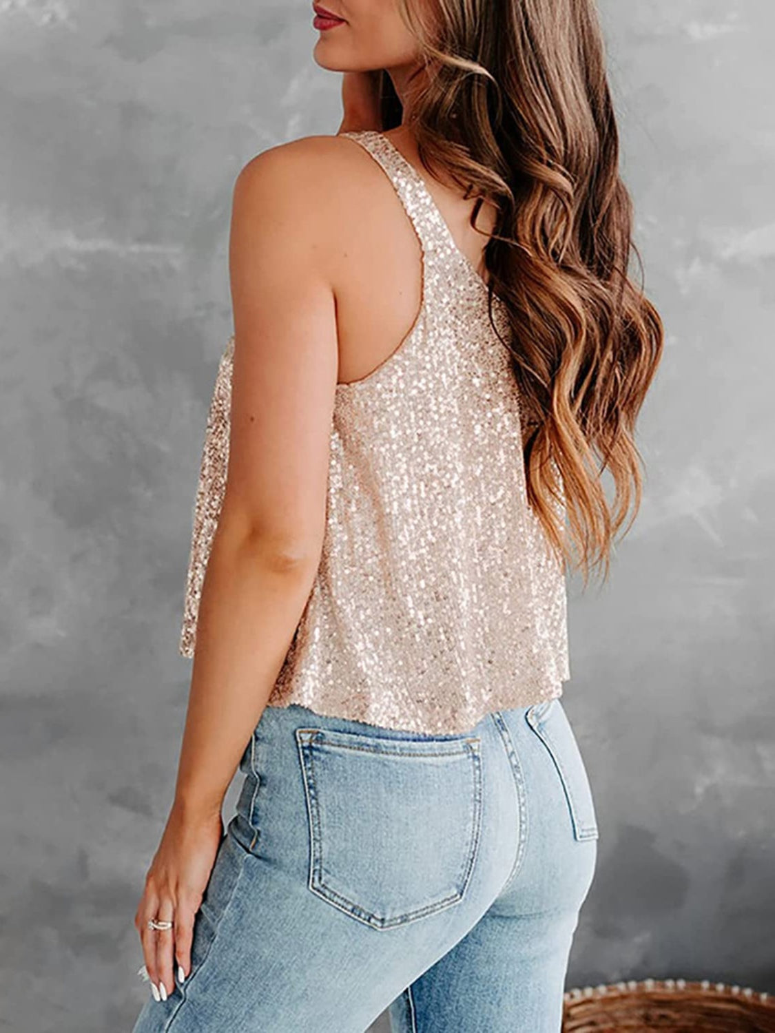 Sequin Scoop Neck Tank - Siennasass