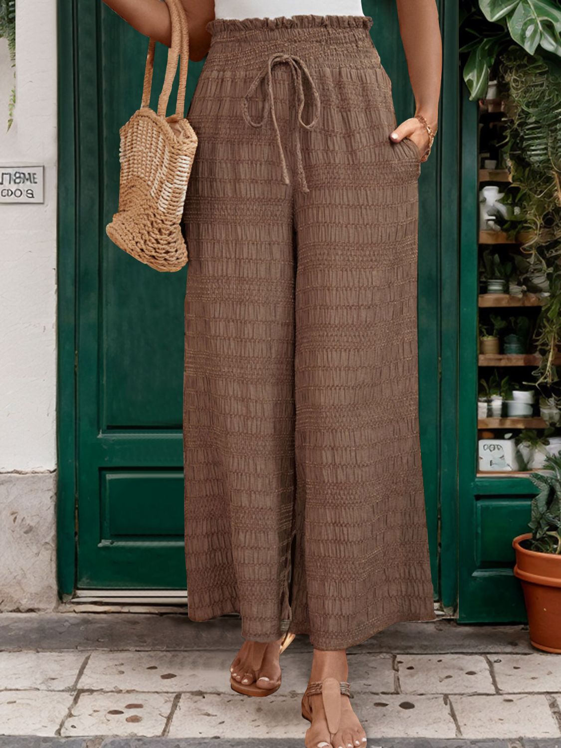 Tied Wide Leg Pants - Siennasass