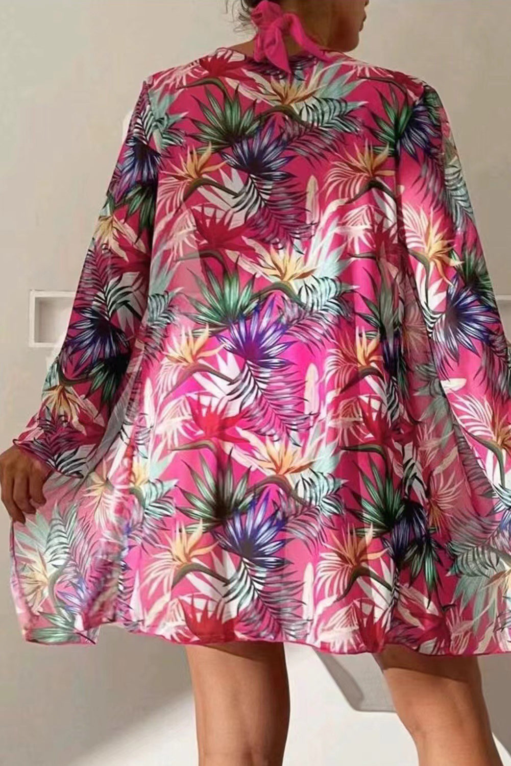 Printed Halter Neck Three-Piece Swim Set - Siennasass