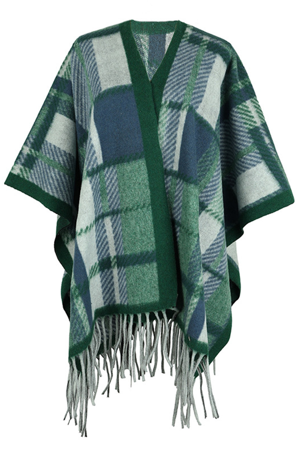 Cloak Sleeve Fringe Detail Poncho - Siennasass