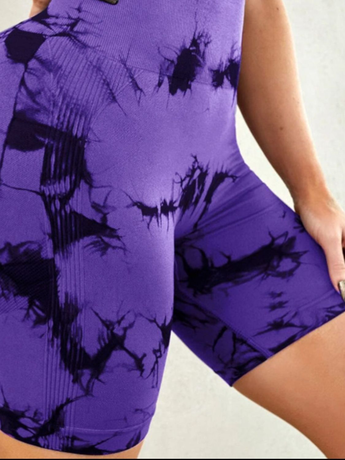Tie-Dye High Waist Active Shorts - Siennasass