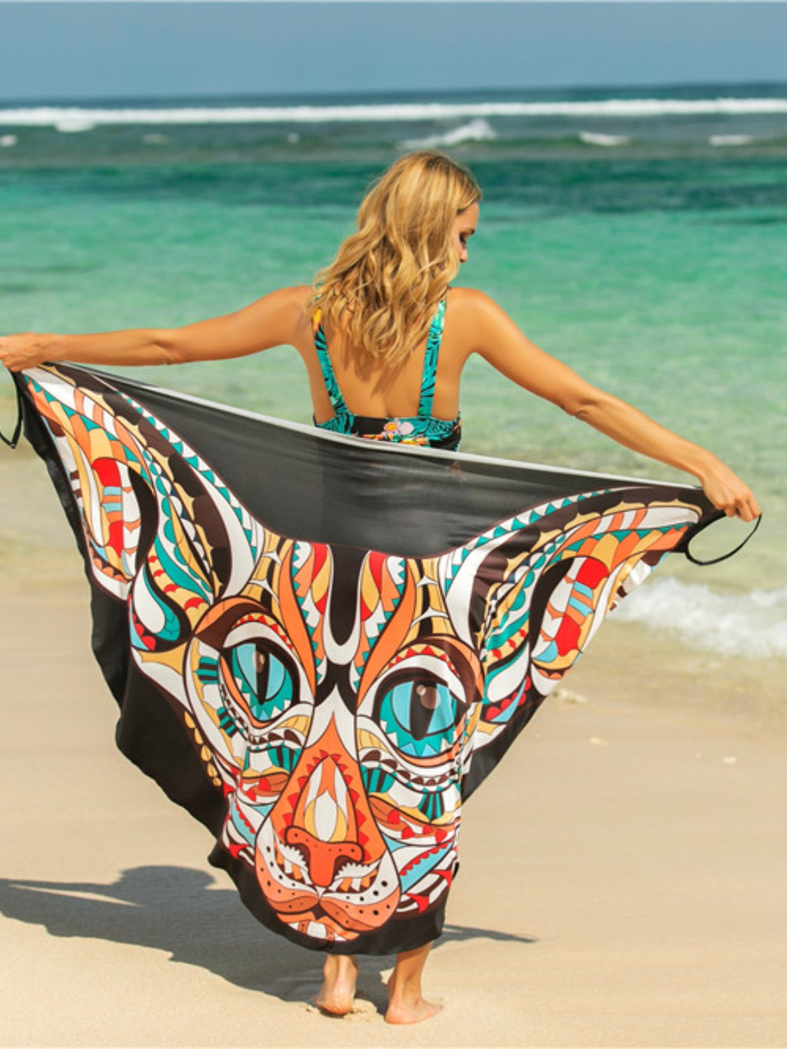 Printed Spaghetti Strap Cover Up - Siennasass