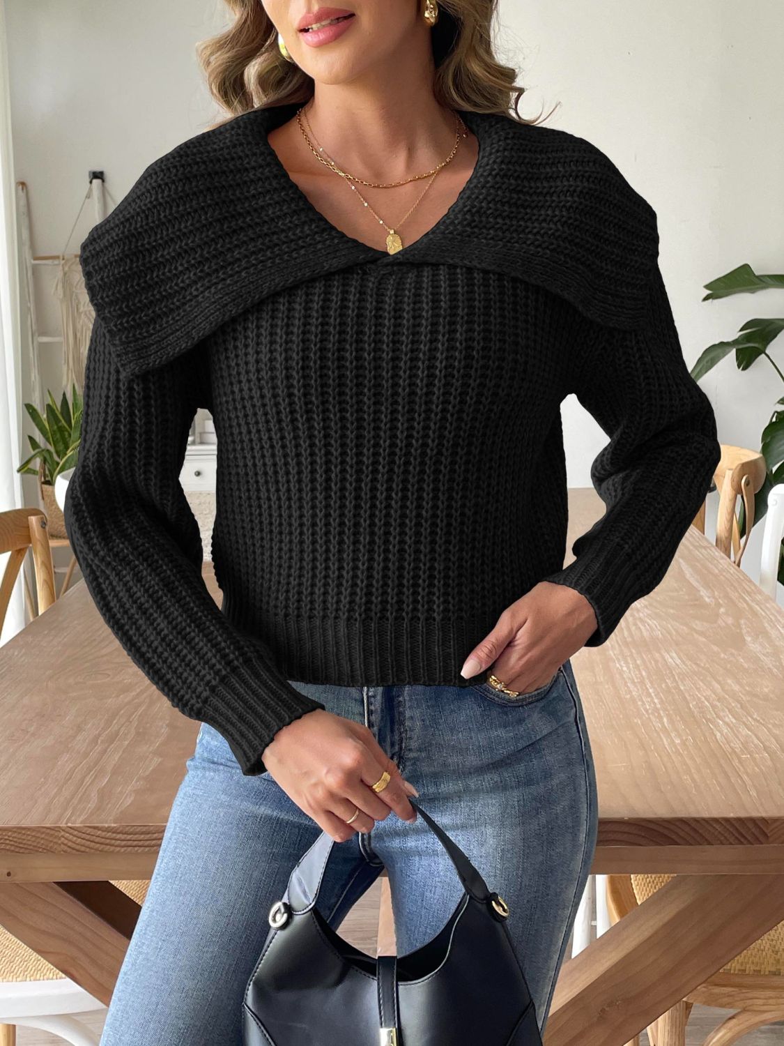 Cable-Knit Long Sleeve Sweater - Siennasass