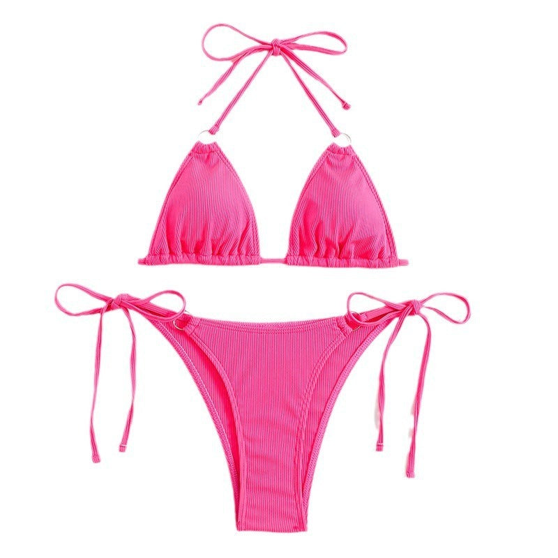 Schlichtes Bikini-Set mit Bindeband am Hals