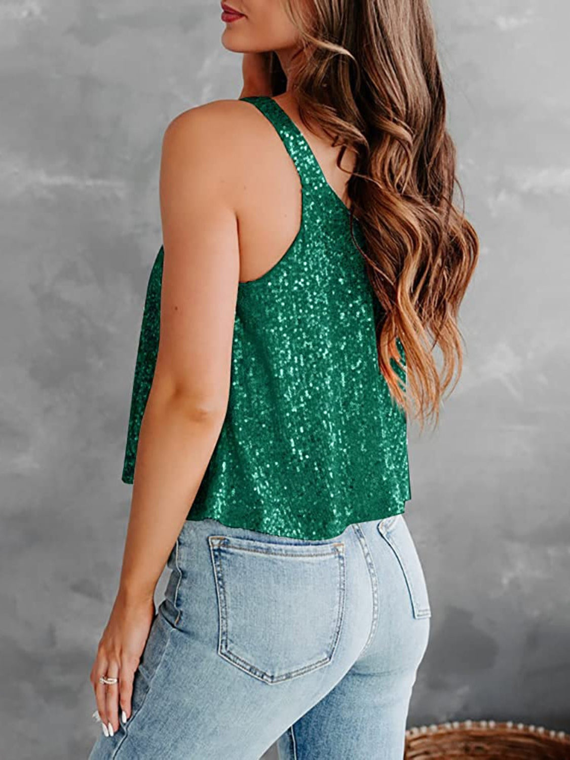 Sequin Scoop Neck Tank - Siennasass