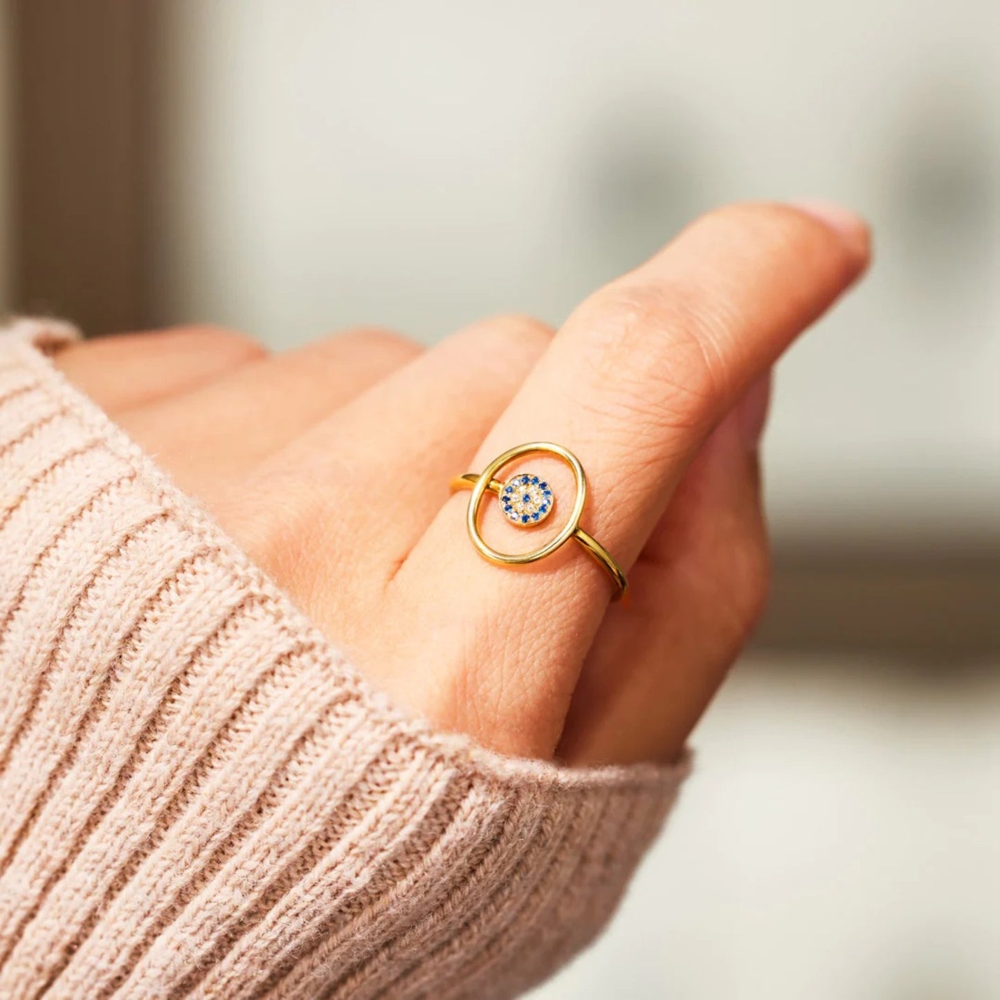 925 Sterling Silver Evil Eye Ring - Siennasass