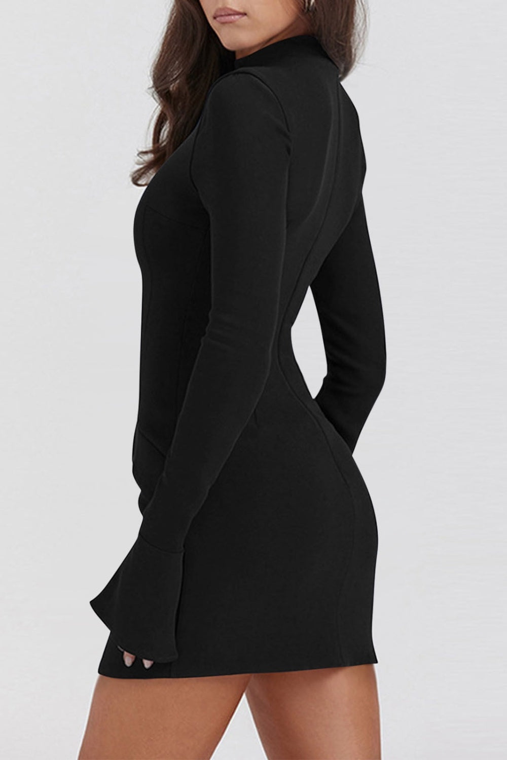 Mock Neck Long Sleeve Mini Dress - Siennasass